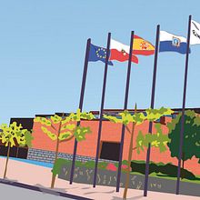 detalle de la portada de la Memoria. Editorial Design, Graphic Design, and Traditional illustration project by andrea suarez reguera - 08.10.2015