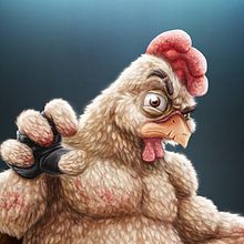 Peleador KFC. Een project van Ontwerp van personages, Traditionele illustratie y Schilderij van Rony Azurdia - 26.06.2012