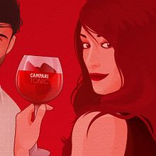 CAMPARI TONIC - The Red Zone. Traditional illustration, Advertising, and Art Direction project by Conspiracystudio - 08.13.2015