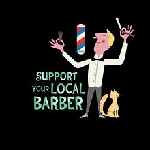 Support your local barber. Graphic Design, and Traditional illustration project by Pablus Pablo - 08.14.2015