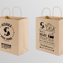 BOLSAS - Kishika Sushi Lounge (Barcelona). Un proyecto de Diseño gráfico de Alejandra Martínez Vicaría - 23.08.2015