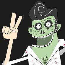 Dead Elvis Dead|Birth Day. Projekt z dziedziny Trad, c, jna ilustracja, T i pografia użytkownika Leonor Sanahuja - 24.08.2015