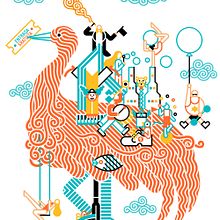 Cidade Imaxinaria. Fine Arts, Br, ing, Identit, Design, Graphic Design, Events, Traditional illustration, Marketing, and Advertising project by Carlos Arrojo - 07.19.2015