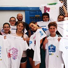 Workshop estampación de camisetas en el Peso de la Harina. Education project by Javier Navarro Romero - 08.25.2015