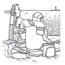 Cuatro escenas rutinarias / Bañistas. Un proyecto de Ilustración tradicional de Diez Ovejas - 27.08.2015