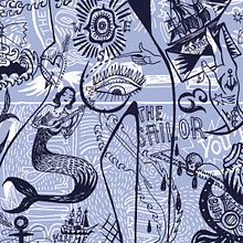 Kiss me like the ocean breeze Ein Projekt aus dem Bereich Kalligrafie, Traditionelle Illustration und Siebdruck von vanesa zafra - 27.08.2015