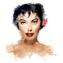Ava Gardner.. Traditional illustration, Editorial Design, Graphic Design, Digital Illustration, and Vector Illustration project by Kike Lucas Abreu - 08.30.2015
