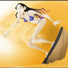Zarautz Surf. Traditional illustration project by Salvador Laserna Pla - 07.09.2015