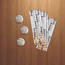 Bookmarks and Pins Dog Design. Un proyecto de Diseño, Diseño de producto, Diseño gráfico, Ilustración tradicional, Publicidad y Tipografía de Lourdes casas muñoz - 01.09.2015