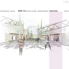 LINEA 13. Centro Social y de Acogida. PFC 2015. Arquitectura de Interiores UPM. Un progetto di Architettura, Architettura d'interni, Interior design, Product design e Graphic design di Irene Núñez Díaz-Montes - 18.06.2015
