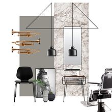 PROPUESTAS PARA UNA BARBERÍA. Un proyecto de Arquitectura, Arquitectura interior, Br, ing e Identidad, Diseño, Diseño de interiores, Diseño, creación de muebles					 y Diseño de vestuario de Lara de la Mata Alda - 14.09.2015