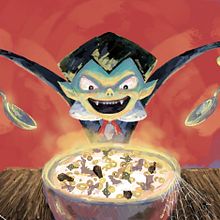 DRACULINES. Unos cereales de miedo.. Artes plásticas, Direção de arte, Design de personagens, Design de produtos, Ilustração tradicional, Marketing, Pintura, e Publicidade projeto de Henar Jiménez - 04.10.2017