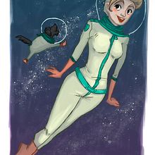 Un paseo espacial. Un projet de Conception de personnages et Illustration traditionnelle de Patricia Fernández Ruibal - 20.09.2015