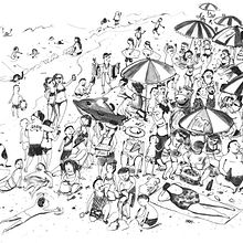 Playa limeña. Traditional illustration project by Nori Kobayashi Seki - 09.24.2015
