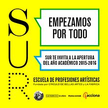 Apertura SUR Escuela con Jaume Plensa. Architecture, Fine Arts, Film, Film, Video, TV, Collage, Web Development, Art Direction, Design, Editorial Design, Graphic Design, Web Design, Set Design, Writing, Sculpture, Events, Photograph, Traditional illustration, Music, Painting, and Video project by SUR Escuela de Profesiones Artísticas - 09.27.2015