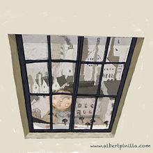 Ilustración niña ventana Albert Pinilla. Traditional illustration project by Albert Pinilla Ilustrador - 09.28.2015