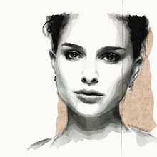 When summer is over (Portrait of Natalie Portman)Nuevo proyecto Ein Projekt aus dem Bereich Bildende Künste und Traditionelle Illustration von Mentiradeloro Esther Cuesta - 28.09.2015