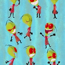 Invader Zim. Een project van Film, video en televisie, Ontwerp van personages y Traditionele illustratie van David Pavón Benítez - 29.09.2015