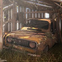 Renault 4L abandonado. Un progetto di 3D e Illustrazione tradizionale di Anton Freixas Alió - 04.10.2015
