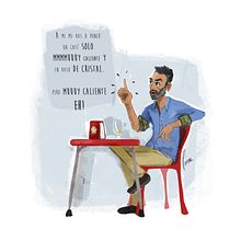 Portrait - Jonny's coffee rules. Comic, Character Design, and Traditional illustration project by Lorena Loguén - 08.01.2015