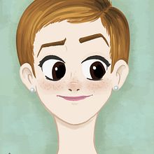 Catooning Emma Watson. Character Design, and Traditional illustration project by Lorena Loguén - 09.25.2015