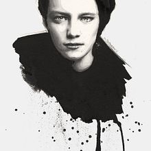 Don't you even realize I'm trying to catch your eye? (Portrait of Erika Linder) Ein Projekt aus dem Bereich Bildende Künste und Traditionelle Illustration von Mentiradeloro Esther Cuesta - 12.10.2015