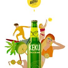 Keku Cerveza con Limón . Design, Ilustrație tradițională și Animație de María F. Quintero Novoa - 10.13.2015