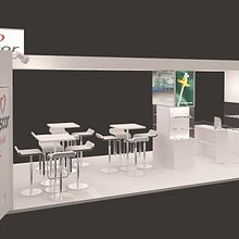 Stand Oscor. Un projet de 3D, Architecture d'intérieur, Design d'intérieur , et Design graphique de Toni Ortin - 16.10.2015