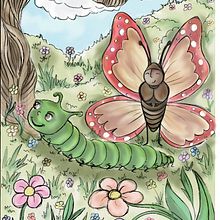 The Butterfly and The Caterpillar. Traditional illustration project by Alice Vettraino - 10.17.2015