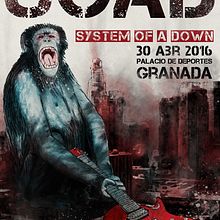 Cartel de concierto. SOAD. Een project van Grafisch ontwerp y Traditionele illustratie van Francis Casanova - 18.10.2015