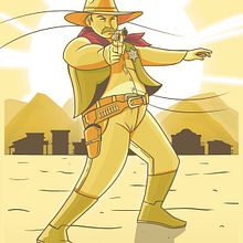 Cowboy . Ilustrație tradițională de Javi Gil - 10.20.2015