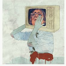 Historia de la televisión según Buenafuente y el terrat. Traditional illustration project by marta zafra - 10.10.2010