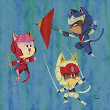 Gatos Samurais. Een project van Ontwerp van personages y Traditionele illustratie van David Pavón Benítez - 25.10.2015
