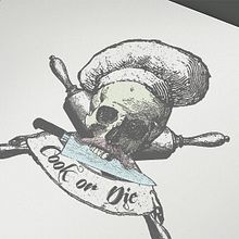Cook Or Die. Br, ing, Identit, Design, Graphic Design, Traditional illustration, and Screen Printing project by David Castellà - 10.27.2015