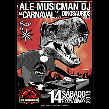 Evento: Ale Musicman DJ - Jurassic Park Session "El carnaval de los dinosaurios vol.2". Un proyecto de Diseño gráfico de tintaludita_ - 28.10.2015