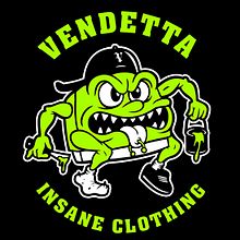 Vendetta Insane Clothing. Accessor, Design, Character Design, Graphic Design, Traditional illustration, and Screen Printing project by Adrian BD - 10.09.2015