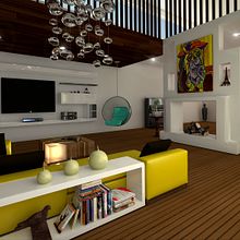 Loft House 3D max V-Ray Photoshop. Un proyecto de 3D, Arquitectura, Arquitectura interior, Diseño, Diseño de interiores, Diseño y creación de muebles					 de Carmen San Gabino - 01.11.2015