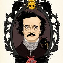 Edgar Allan Poe. Traditional illustration project by Elia Sánchez Martín - 10.14.2015
