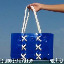 Capazo con garrafas de plástico recicladas. Arts, and Crafts project by Rosa Montesa Reciclado Creativo - 11.06.2015
