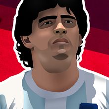 Ilustraciòn │ Diego Armando Maradona. Design, Graphic Design, and Traditional illustration project by Ema Vivas - 11.07.2015