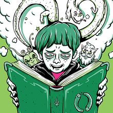 Cannabis y Literatura. Graphic Design, and Traditional illustration project by Buba Viedma - 03.31.2015