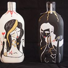 Tequila y Mezcal Alacrán, botellas ilustradas. Arts, Crafts, and Traditional illustration project by Marta Diez Blanco - 11.13.2015