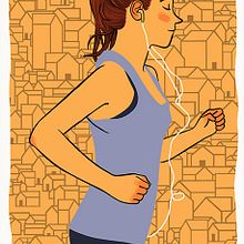 Runners in the city. Traditional illustration project by Bernat Muntés - 11.14.2015