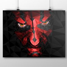 Low Poly Darth Maul. Traditional illustration project by Gabriela López Méndez - 06.01.2015
