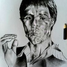 Scarface. Traditional illustration project by Marina Martín Hacar - 11.17.2015