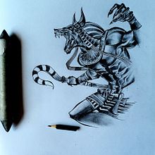 Anubis sombreado lápiz . Un progetto di Illustrazione tradizionale di Marina Martín Hacar - 17.11.2015