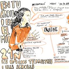 Live drawing "En tu árbol o en el mío". Events, and Traditional illustration project by Tonina Matamalas - 11.22.2015