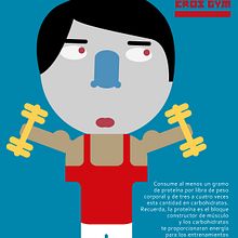 Cartelería Gimnasio Eros. Br, ing e Identidade, Direção de arte e Ilustração tradicional projeto de manola argento - 09.04.2015