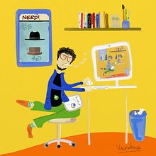 Fito, de la serie "Los Nerds". Comic, Character Design, and Traditional illustration project by Valentina Urdaneta Urdaneta - 11.30.2015