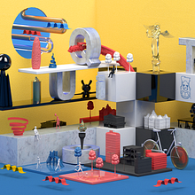 Mi Proyecto del curso Dirección de Arte con Cinema 4D . Een project van 3D,  Art direction, Grafisch ontwerp y  Scenografie van Gustavo Castellanos - 30.11.2015